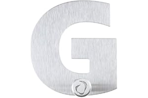 GLD Self Adhesive Alphabet Letters Coat Hooks - The Perfect Wall Hooks for Kids, Hallways, Bathrooms, Kitchens and Bedrooms. Ideal Towel Holders, Hanger Hooks, Key Hooks and More (G)