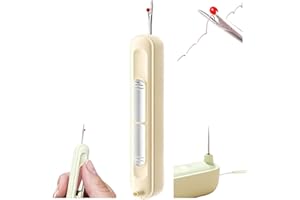 TAITUS Infila ago e scucitore 2 in 1, Kit per Cucire per Forniture per Quilting, infila ago Plug-in di aggiornamento, Strumento di rimozione Estensibile per infilare l'ago per Cucire (Yellow,1PC)