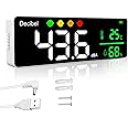 H HOLDPEAK Sound Level Meter 30~130 dB Decibel Meter, Wall Hanging Sound Level Meter 11in Large LED Display Humidity + Temperature(℃), Digital SPL Noise Level Meter for Home, Construction site