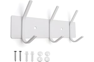 SYPEN Wall Coat Hook, Metal Coat Rack, Hook Rack for Bedroom, Bathroom, Kitchen, Coat Hook for Clothes, Jacket Holder，White