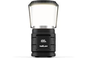 Tavaler Campinglykta 8 000 mAh batteri USB C uppladdningsbar campinglampa med LED batteriindikator skärm campingljus IP65 vattentät campinglampa för vandring utomhus, nödsituation, kraftbank
