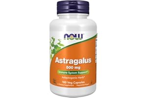 NOWFOODS Now Foods - Astragalus-Extrakt | Hochwertiges Astragalus-Pulver für Immunsystem und Energie - 500mg, 100 Kapseln