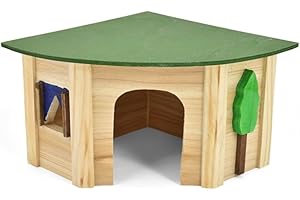 NAYECO Casita de Madera para Conejos o Pequeños Mamíferos, Caseta Village madriguera (30x30x19 cm (Corner))