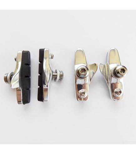 Patins De Frein XLC Campagnolo - Jeu 4 Pièces 50mm, Argent/Noir/Rouge - Pour Vélo Route