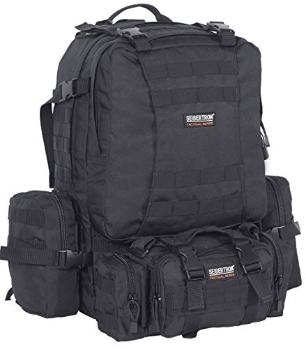 Seibertron 3 Day étanche Assault Tactique Sac à dos Multifonctions Combat Sac De combinaison (Noir)