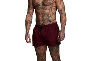 Donason Costume da Bagno Uomo, Pantaloncini Sportivi da Uomo Asciugatura Rapida Pantaloni Corti da Corsa Calzoncini da Surf sulla Spiaggia con Fodera in Mesh e Tasche