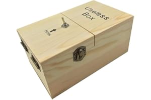 Longzhuo Useless Box, Boîte en Bois Useless, Large Jeu de Jouets, Difficile Boîte à Interrupteur Automatique, Jouets de Fête Amusants Gadget Amusant pour Anniversaire Fête Cadeau Game(Blanc)