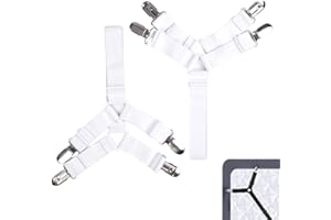 sanvpwsan Sheet Clip with Elastic Sheet Fastener Adjustable Bedding Holder Bad Sheet Clips Long Sheet Holder 2Pcs