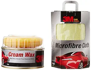 3M Combo of AS Cream Wax (220 ml) and Cloth