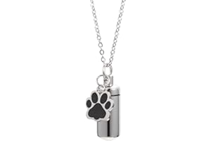 Yardwe Pet Urn Pet Keepsake Urns Memorial Necklace Dog Urns Crystal Pendant Hair Locket Jewels for Hair Urn Necklace Memorial Jewelry Pet Dog Stainless Steel Ashes Man