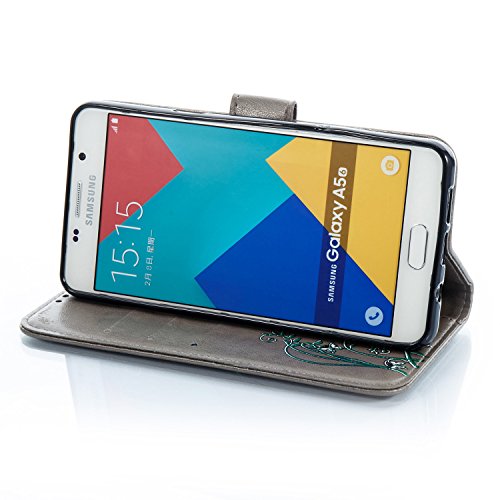 Galaxy A3 2016 Hülle,Galaxy A3 (2016) SM-A310F Leder Narzissen Hülle,Galaxy A3 (2016) A310 Lanyard Wallet Schutzhülle,BONROY® Farbdruck geprägte Narzissen Muster PU Leder Flip Hülle Wallet Case Tasche Cover Handytasche Schutzhülle Lederhülle Handyhülle in Book Style Stand Case mit Kredit Kartenschlitz für Samsung Galaxy A3 (2016) SM-A310F A310F A310-grau - 6