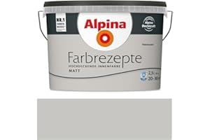 Alpina Farbrezepte Innenfarbe – Nebelzauber matt – Wandfarben für einzigartige Farbwirkungen und Raumstimmungen – atmungsaktiv, tropfgehemmt und strapazierfähig – 2,5L