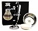 Pure Sliver Tip Badger Hair Brush Set includes Shavette (Cut Throat) Razor, Black Brush & Razor Holder, Saving Bowl & FREE SOAP. Especial Edition For this Christmas.(NO BLADES INCLUDED )