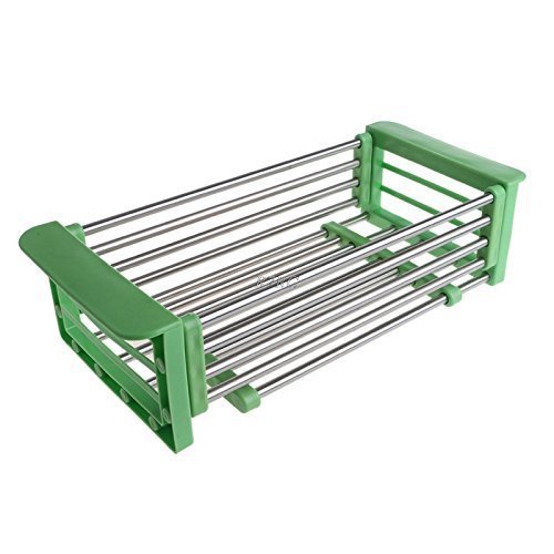 EXSESION Multifunctional Foldable Stainless Steel Kitchen Drain Shelf Rack Fruit Vegetable Wash Stand