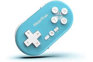ShanWan Mini controller di gioco wireless Bluetooth per Switch, Windows, Android, iOS e PS 4 (blu)