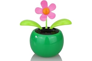 ZHOUBAA ZHOUBA Funny Solar Power Dancing Car Decor Solar Powered Dancing Flower Flip Flop Leaves Car Display Dashboard Toy Gift - Green