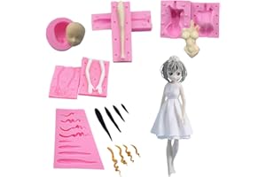 HJBHDOLL 3D lalka ciało noga ramię twarz głowa silikonowa forma Q wersja lalki model kremówka rzemiosło glina żywica forma DIY ciasto dekorowanie materiały narzędzie do pieczenia (5 szt.)