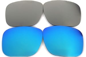 GALAXYLENSE GALAXIS Replacement Lenses for Oakley Holbrook Blue & Grey Polarised 2 Pairs Free S & H