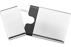 Georg Jensen to Go Business Card Holder - Mirror Polished Stainless Steel - Designed by Constantin Wortmann - Luxury Hard Sleeve Case