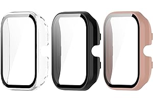 Chofit Etui kompatybilne z Amazfit GTS 4 Mini osłona ekranu, etui ochronne na PC, folia ze szkła hartowanego HD do GTS 4 Mini Smart Watch, Szkło hartowane Poliwęglan (PC)