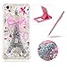 Price comparison product image Liquid TPU Case for Xiaomi Redmi Note 5A,Shock-Absorbing Glitter Rubber Case for Xiaomi Redmi Note 5A,Herzzer Stylish Ultra Slim Bowknot Tower Pattern Sparkly Quicksand Sequins Soft Flexible Shockproof Scratch Resist Silicone Cover