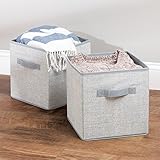 mDesign 2er-Set Aufbewahrungsbox Stoff – Stoffkiste mit Griffen für den Kinderschrank oder Kleiderschrank – als Spielzeugkiste – groß, mit jeweils 26,67 cm x 26,67 cm x 27,94 cm - 2