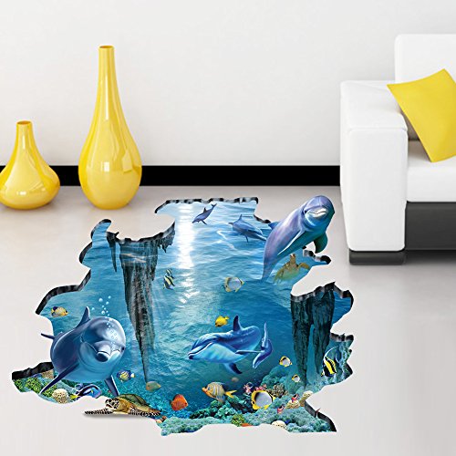 Nette 3D Dolphin Delphin Kinderzimmer Babyzimmer Wandtattoo Wandaufkleber , Vinyl