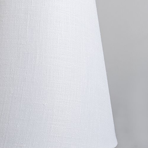 QAZQA Leinen Klemmschirm 12cm rund SC leinen weiß , Rund konisch Klemmschirm - 6