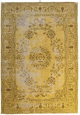 Carpet living room Carpet Vintage Design Nostalgia 385 RUG flowers Pattern cotton 120 cm x 170 cm gold/Decorations buy cheap online