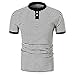 Produktbild HUIHUI t Shirt Herren v Ausschnitt Slim fit Oberteile große größen Polo mit Brusttasche (Schwarz,XXL)