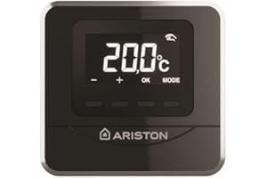 Sonda ambiente modulante inalámbrica de nueva generación, display retroiluminado de 7 segmentos, compatibilidad con Ariston Net y protocólo BusBridgeNet, color negro (Referencia: Ariston 3319116)