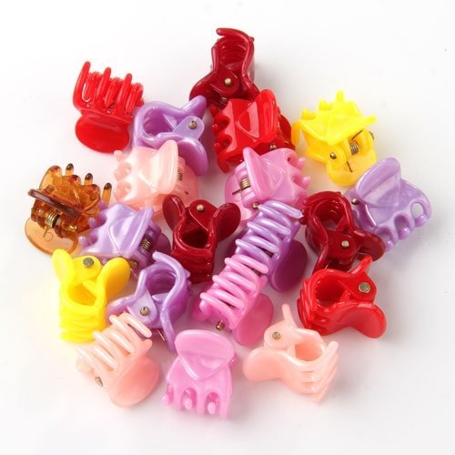 Gleader 20 Colorful Assorted Mini Small Plastic Hair Clips Claws Clamps