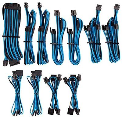 Corsair Kit pro de cbles CORSAIR Premium PSU Cables pour alimentation type 4 Gen 4 avec gainage multi-brins - bleu/noir