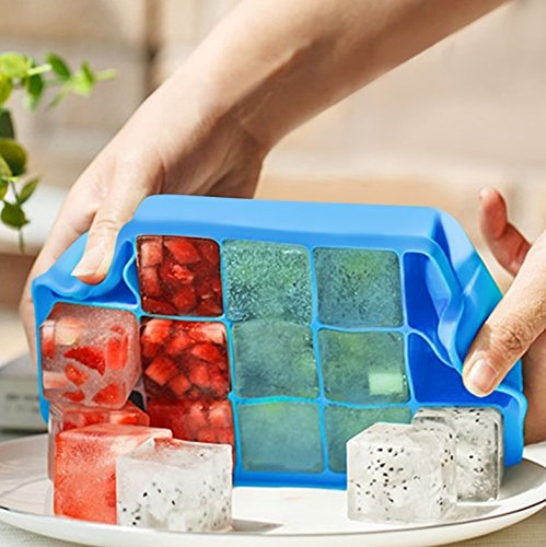 Schönes Leben* 2er Pack Silikon Eiswürfelformen Eiswürfelformer Eiswürfelbereiter 15-Fach 3,3 x 3,3cm wiederverwendbar - 4
