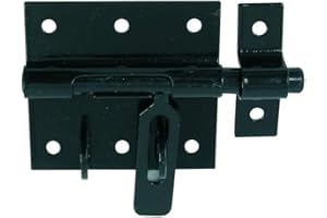 AFBAT Verrou de box porte-cadenas avec gâche - Diamètre 14 mm, Noir