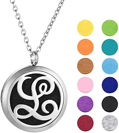Zoiki Aromatherapy Essential Oils Diffuser Necklace Letter L Locket Pendant Perfume Necklace