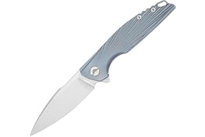 FerraMonster Taschenmesser Klappmesser Outdoor Messer Survival Messer EDC Einhandmesser mit Taschenclip, Tasche - M390 Stahl, Griff mit Titan - Männer Geschenk (Blau - 02)