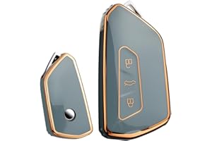 ontto Etui na kluczyki pasuje do VW Golf 8 R, GTI, ID.4, ID.3, ID.5, Multivan, T7, Caddy, Skoda, Octavia, A8, Enyaq, Seat, Leon, FR, MK4, etui na kluczyki samochodowe, TPU, etui ochronne, breloczek do