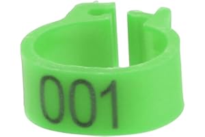 HEEPDD 6 Farben 100 Teile/Beutel 8 MM 001-100 Nummeriert Kunststoff Vogel Bein Bänder Ringe Hen Taube Bein Geflügel Taube Vogel Küken Papagei Clip Ringe Band(Grün)