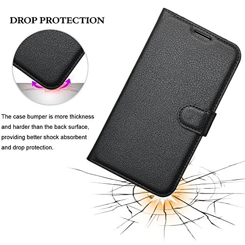Honor 6X Hülle, IVSO Hohe Qualität Advanced Shock Absorption Technology Case Folio Tasche Cover für Huawei Honor 6X Smartphone, Schwarz (Für Honor 6X, Schwarz) - 5