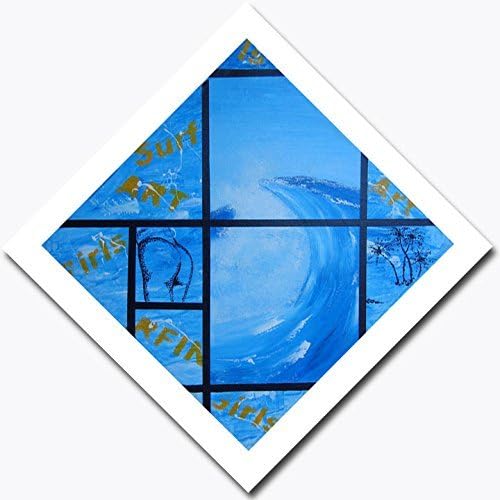 Sexy buttocks, wave in a Mondrian composition. Surf art on giclee print