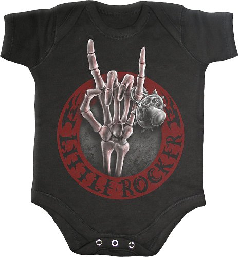 Spiral - Baby-Boys - LITTLE ROCKER - Baby Sleepsuit Black - Medium