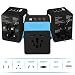 Produktbild Reiseadapter, Ein internationalen Netzteil mit 2.4A Drei USB-Ladeanschlüsse Ein TypC und Sicherheits-Sicherung für mehr als 150 Länder (Blau)