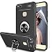 Produktbild Hülle Huawei P10 Lite Hüllen mit HD- Schutzfolie [**Nicht für Huawei P10 /P10 Plus** ],LeYi Neu Original Handyhülle Huawei P10 Lite Hülle mit Metall 360 Rotation Verstellbarer Ring Grip Stand Halter Ständer Personalized Design Kompatibel mit Magnetischer Autohalterung,Ultradünnen Ultra Slim Fit Stoßdämpfung Anti-Scratch Silikon Stoßfänger Bumper Anti-Fingerprint Soft Flexible TPU Smartphone Schutzhülle für Huawei P10 Lite Cover Handy Hüllen Handycover 2017 Case JSZH-TPU Black