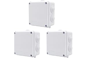 NOUJEN 3 Stück 100 * 100 * 70 mm Wasserdichte Abzweigdose, IP65 Weiß Externe Wasserdichte Kabelanschlussdose, ABS Öffnungsloch-Projektbox Wetterfest Staubdicht
