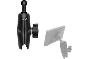 HIGATFUL 25mm / 1 inch to 17mm Ball Adapter for RAM Mounts B Size Double Socket Arm, Garmin 17mm Swivel Ball Mounting Pattern GPS Mount (Double Socket Arm: Long 3.75")