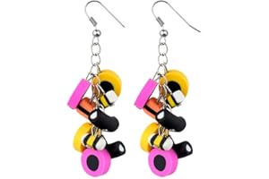 Drop Earring Liquorice Allsorts Made With Resin by JOE COOL
