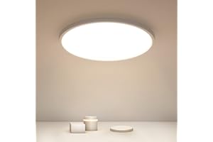 Osairous Plafoniera LED Soffitto, Ø40cm 36W Plafoniere moderna, IP44 Lampada LED Soffitto, 4500k 3980 LM Luce Neutra per Soggiorno, Camera da Letto, Cucina, Bagno, Balcone