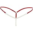 NIMRA FASHION Women's Thong Synthetic with Pearls Hot Sexy G String for Women and Girls Innerwear (Pack of 1) Red