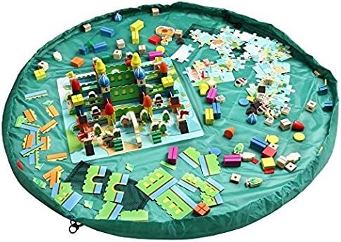 Kangaroobaby® Storage Bags Organizer Large Portable Kids Play Mat Toys Storage Quick Pouch (40 Inch, Green)